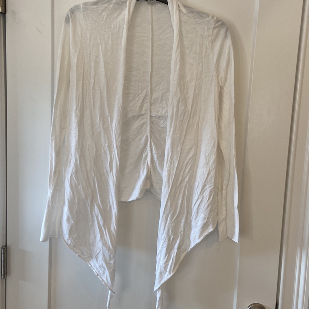 Kenneth Cole white open cardigan with front tie size S - Picture 7 of 16